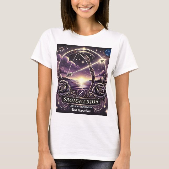 Camiseta Sagitário "Perseguindo Horizons" (Frente)