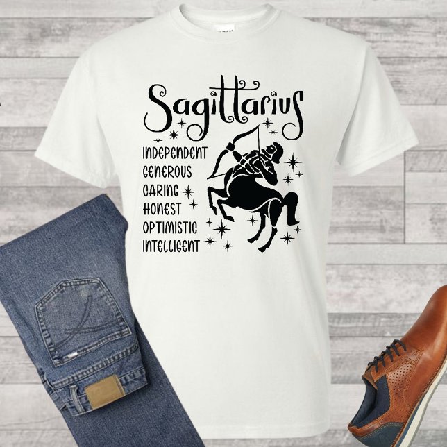 Camiseta Sagitário Símbolo Zodíaco Traços Horoscópicos T-Sh (Criador carregado)