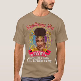 Camiseta Sagittarius Aniversário Gift Black Girl Zodiac