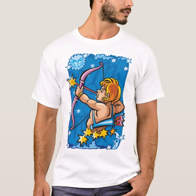 Camiseta Sagittarius Archer no céu noturno (Frente)