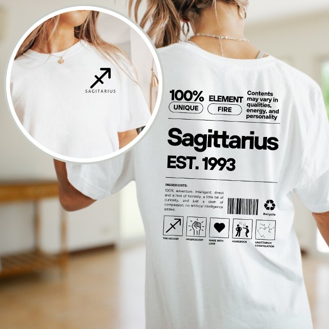 Camiseta Sagittarius Astrologia Zodiac Astrologia Aniversár (Criador carregado)