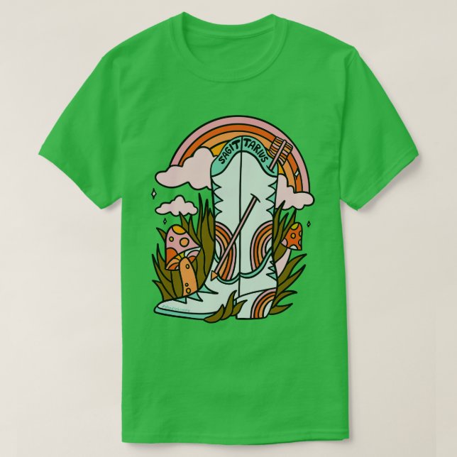 Camiseta Sagittarius Cowboy Boot (Frente do Design)