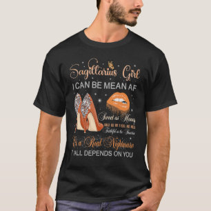 Camiseta Sagittarius Garota Zodiac Birthday High Heels Drip