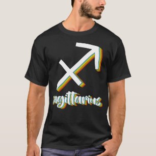Camiseta Sagittarius Horoscopes arco-íris sinais retrógrado