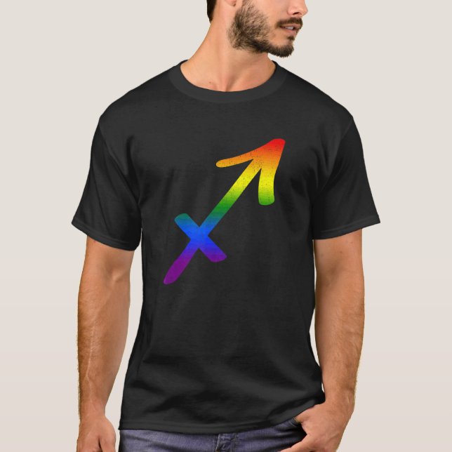 Camiseta Sagittarius Lgbt Símbolo Zodiac Lgbt Orgulho Arco- (Frente)