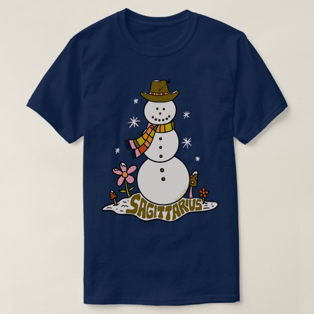 Camiseta Sagittarius Snowman (Frente do Design)