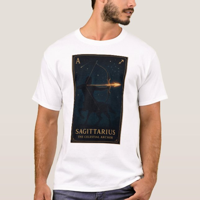Camiseta Sagittarius Zodiac Art – Celestial Archer (Frente)