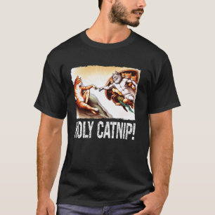 Camiseta Sagrada Erva Gata Pintura de Gato Paródia para Mãe