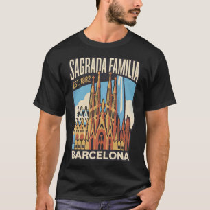 Camiseta Sagrada Familia Barcelona Espanha Pos Vintage Viag