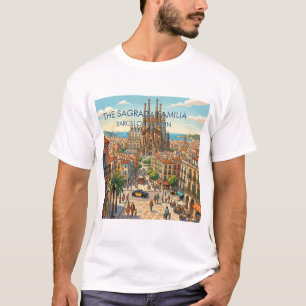 Camiseta Sagrada Familia Barcelona Espanha Viagem Arte Vint