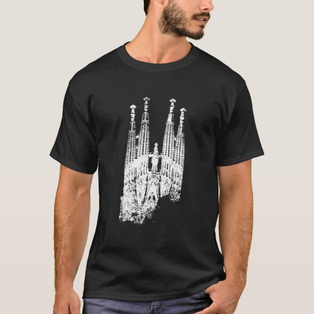Camiseta Sagrada Família Skyline Espanha Fan I Love Barcelo (Frente)