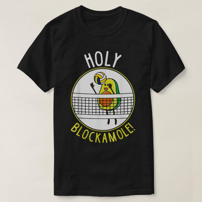 Camiseta Sagrado Blockamole Funny Voleibol Avocado (Frente do Design)