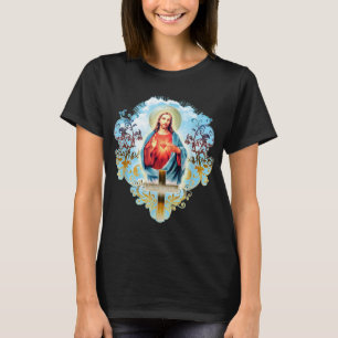 Camiseta Sagrado Coração de Jesus Cristo Vintage Cross Cath