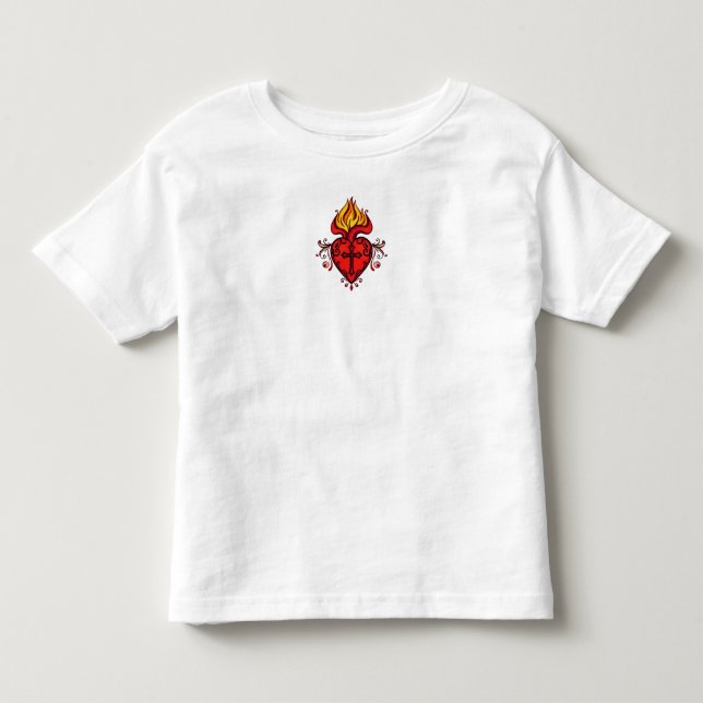 Camiseta Sagrado Coração de Jesus para crianças ca (Frente)