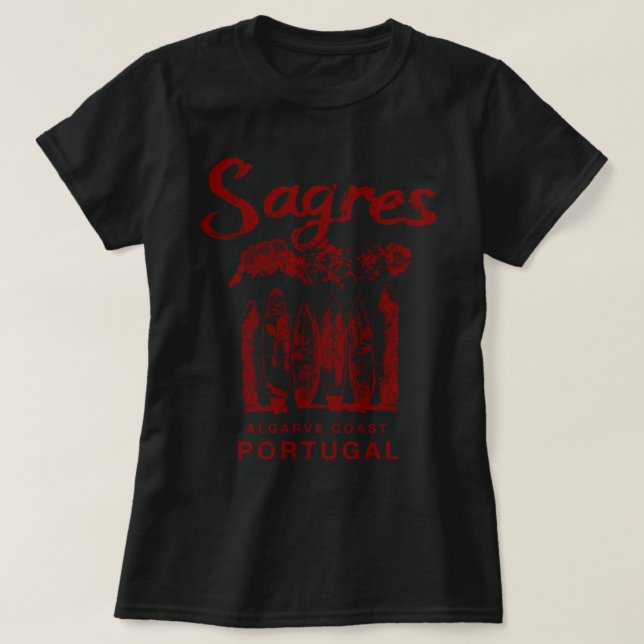 Camiseta Sagres Portugal Surfing Retro Vintage 1205 (Frente do Design)