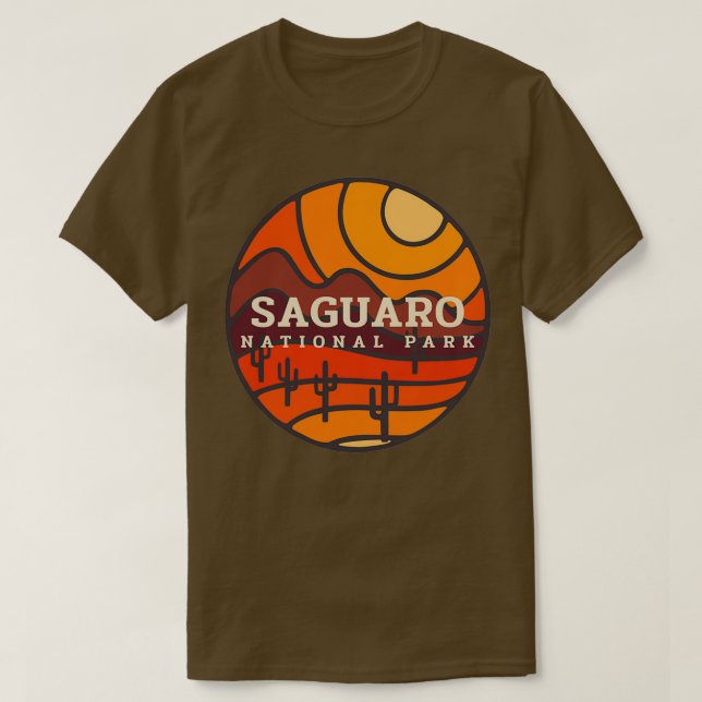 Camiseta Saguaro National Park Arizona Cactus Desert Sunris (Frente do Design)
