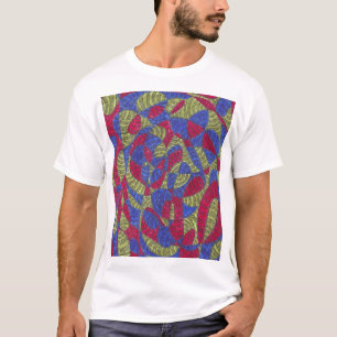 Camiseta Sahar Arte Abstrata Colorida Desenhada à Mão Fem