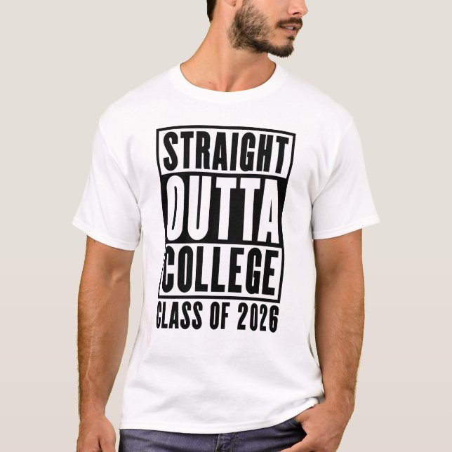 Camiseta Sai Direto da Faculdade Turma de 2026 (Frente)