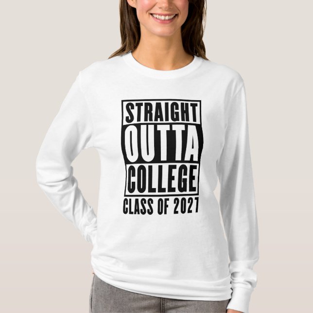 Camiseta Sai Direto da Faculdade Turma de 2027 (Frente)