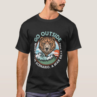 Camiseta Sai Do Pior Caso Um Urso Matar Sua Natureza Engraç