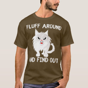 Camiseta Sai e descobre um gato engraçado
