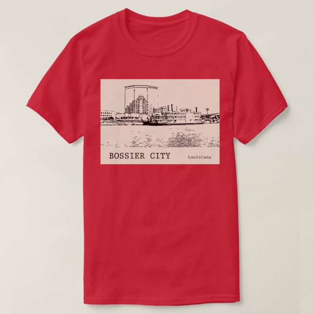 Camiseta Saia da Louisiana da Cidade Bossier - 1 (Frente do Design)