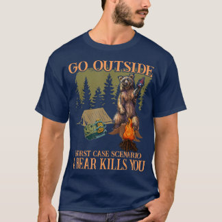 Camiseta Saia do pior cenário de caso Um urso Matares você