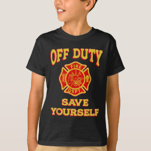 Camiseta Saia do serviço Salve-se Engraçado Bombeiro Dando