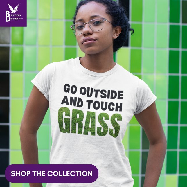 Camiseta SAIA DO TOQUE GRAU Humor Engraçado (Shop the collection of TOUCH GRASS clothing and gifts, to encourage health work/life balance.)