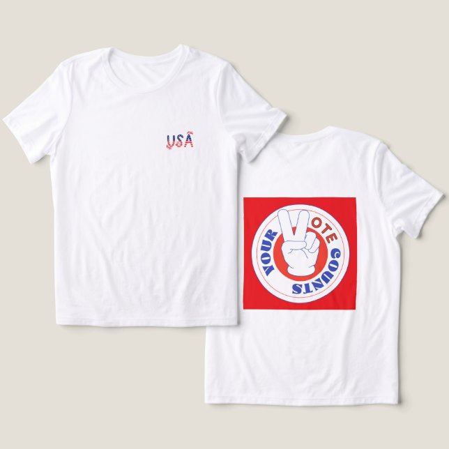 Camiseta Saia e faça sua voz ouvir essa eleição (Design Frente e Verso)