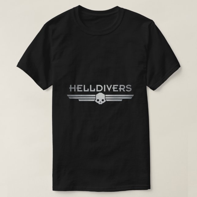 Camiseta Saia Essencial do Logotipo Helldivers (Frente do Design)