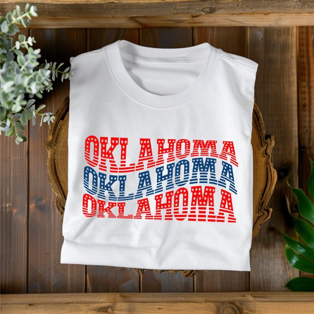 Camiseta Saia Patriótica de Oklahoma Red e Blue Boho (Criador carregado)