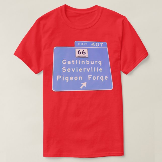 Camiseta Saída 407 Gatlinburg Pigeon Forge GSMNP  (Frente do Design)