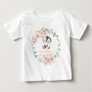 Camiseta Saída de primeiro aniversario Floral com Blush Pen