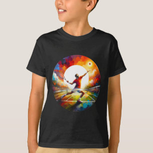 Camiseta Saída de Tênis Poderosa – Design de Atleta em Ação