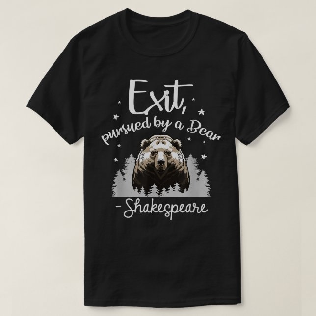 Camiseta Saída Perseguida por Bear Shakespeare Script Cote  (Frente do Design)