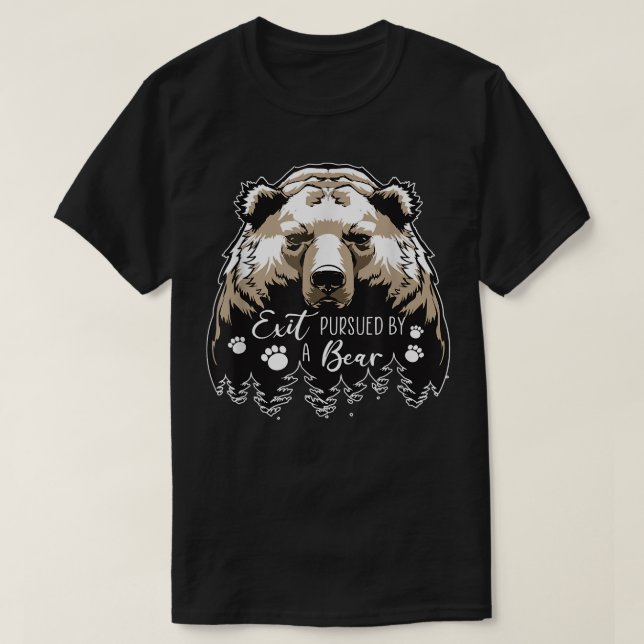 Camiseta Saída Perseguida Por Png De Urso (Frente do Design)