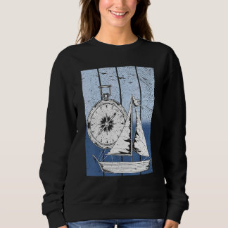 Camiseta Sailboat Compass Nautical Ship Skipper Captain Sai