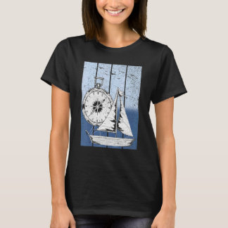 Camiseta Sailboat Compass Nautical Ship Skipper Captain Sai