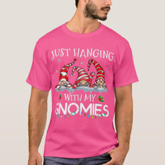 Camiseta Saindo Com Meus Gnomos Engraçado Gnomo Amigo Chris
