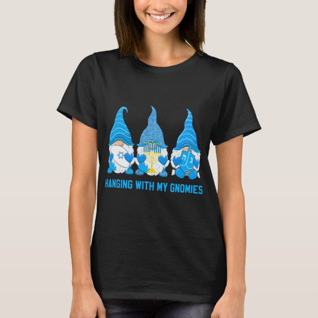 Camiseta Saindo Com Meus Gnomos Gnomos De Natal Pijamas Fa (Frente)