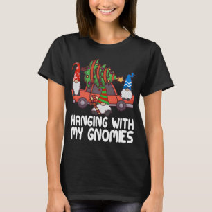 Camiseta Saindo Com Meus Papais noeis De Natal Gnomos Verme