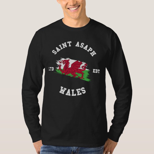 Camiseta SAINT ASAPH Wales Vintage Flag Badge (Frente)