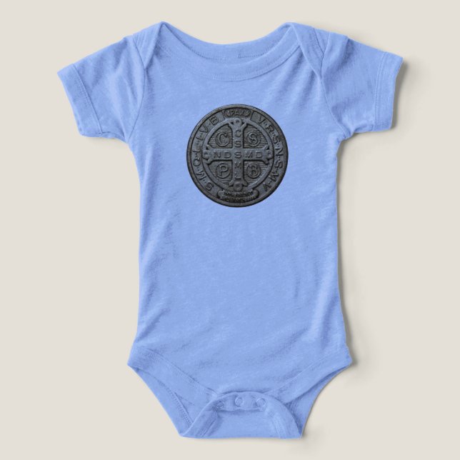 Camiseta Saint Benedict Catholic Baby Bodysuit (Design frontal)