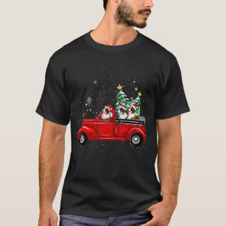 Camiseta Saint Bernard Dog Driving Xmas Truck Christmas Tre