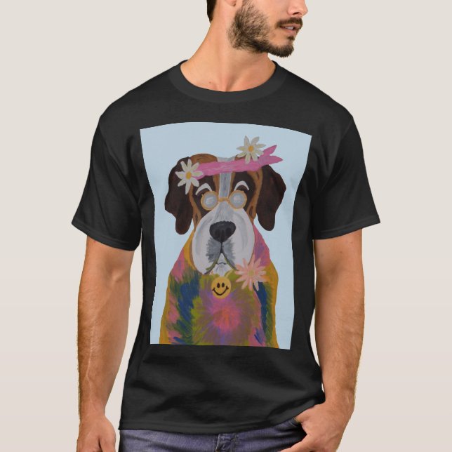 Camiseta Saint Bernard Hippie (Frente)