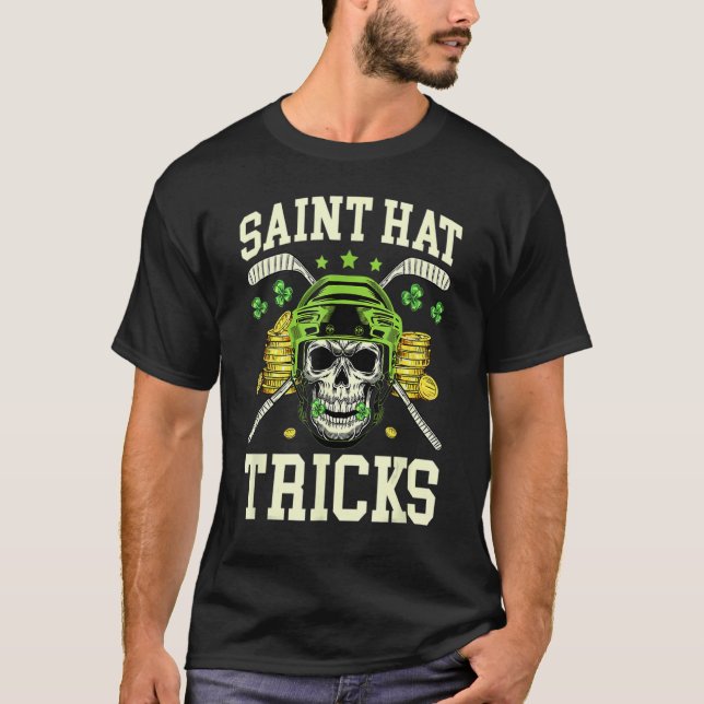 Camiseta Saint Hat Tricks Hockey Shenanigan Shamrock St Pat (Frente)
