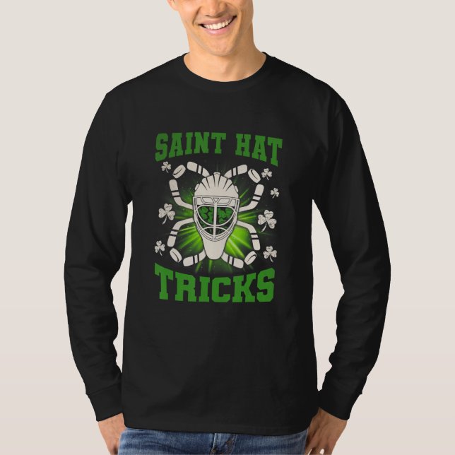 Camiseta Saint Hat Tricks Leprechaun St Patrick Day Hockey  (Frente)