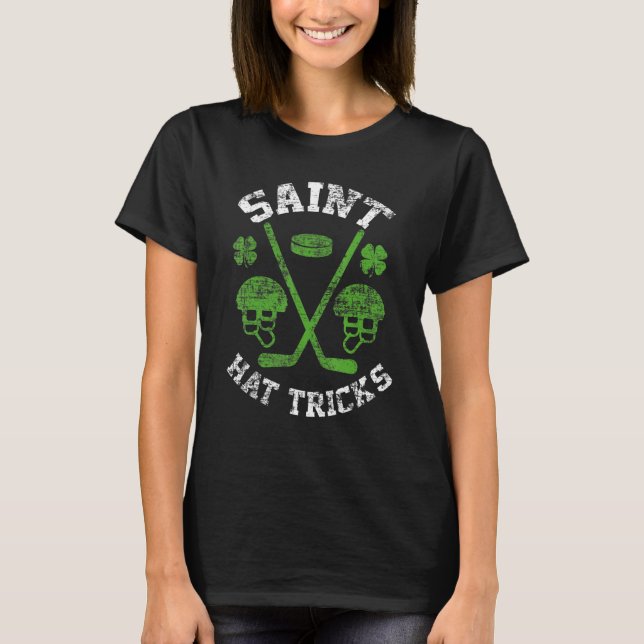 Camiseta Saint Hattrick st Patrick's Day Hockey Hat Tricks  (Frente)
