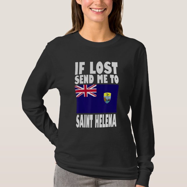 Camiseta Saint Helena Flag Design  If lost send me to Saint (Frente)